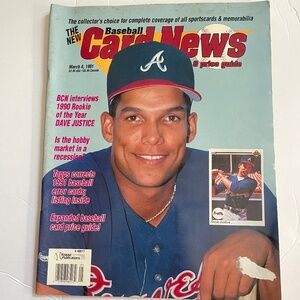 1991 Baseball Card News - David Justice cover